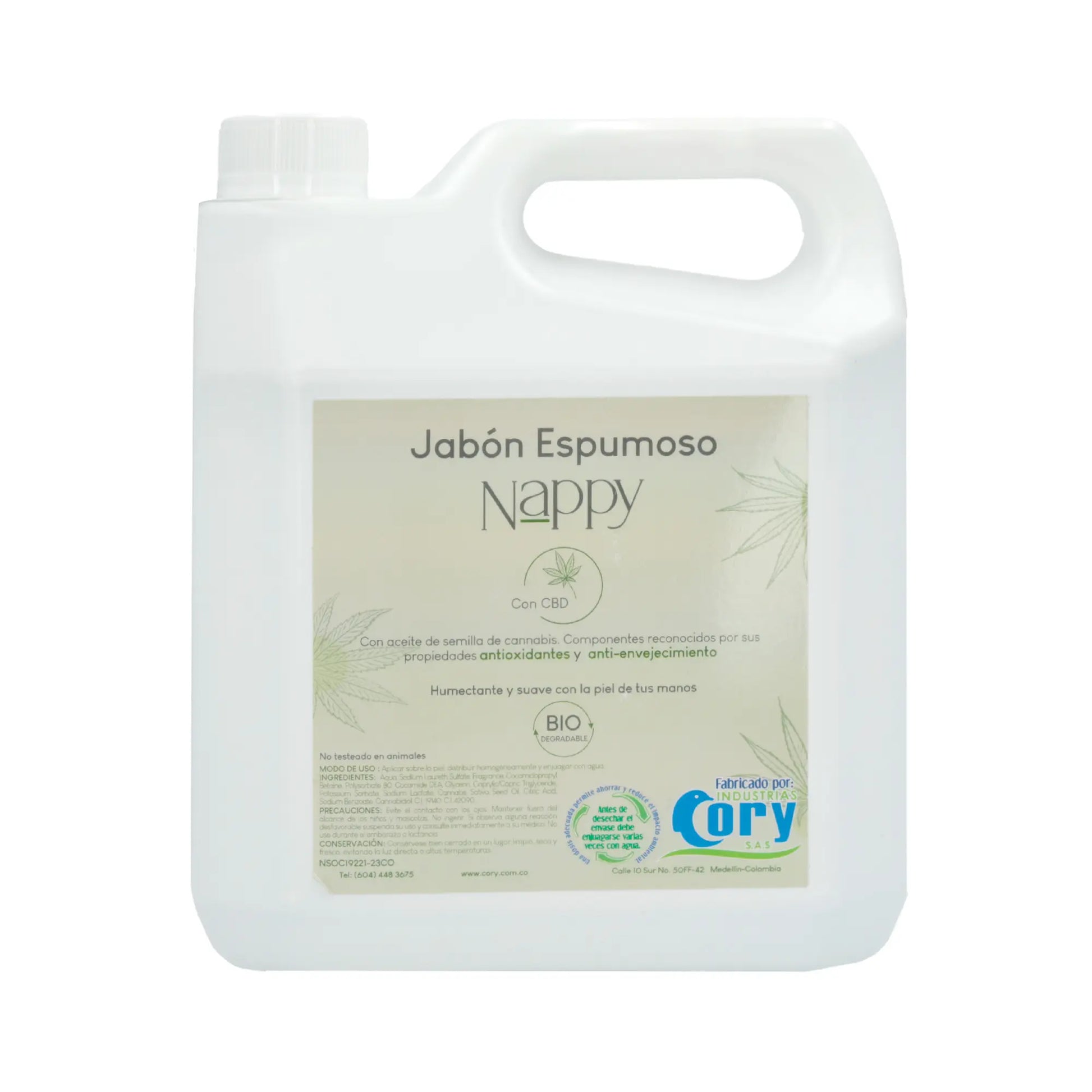 JabonespumosoconextractodeCannabisNappyx1L