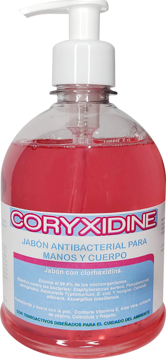 Jabón Antibacterial Coryxidine para Manos y Cuerpo